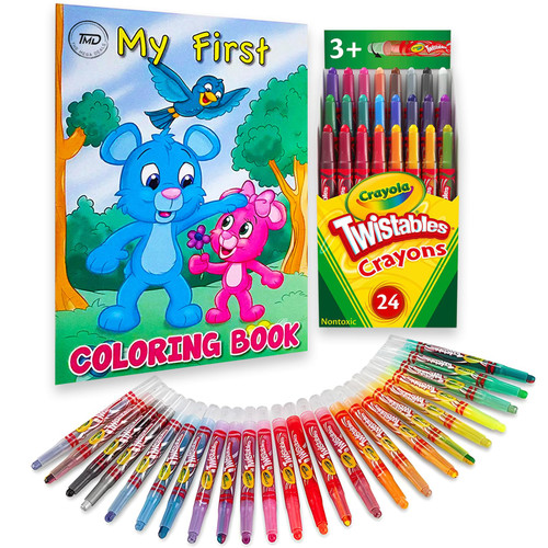 The Mega Deals Twistable crayons, Crayons for kids ages 4-8, 24 Twist crayons, Crayons for toddlers, Kids crayons, Twistables coloring crayons + Toddler coloring book, Coloring books for kids The Mega Deals Twistable crayons, Crayons for kids ages 4-8, 24 Twist crayons, Crayons for toddlers, Kids crayons, Twistables coloring crayons + Toddler coloring book, Coloring books for kids