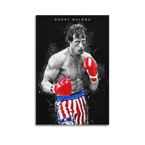 SUANQ Rocky Balboa Poster Motivational Quote Movie Posters Canvas Art Poster and Wall Art Picture Print Modern Family Bedroom Decor Posters 12x18inch(30x45cm)