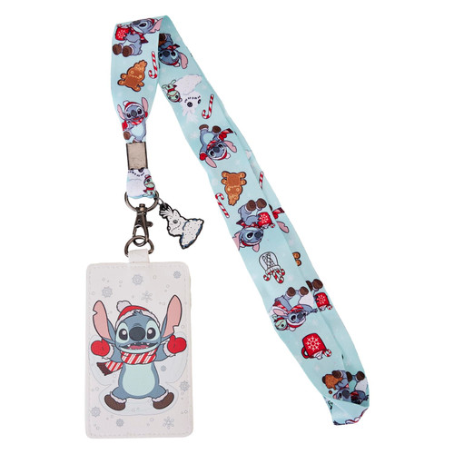 Loungefly Disney Stitch Holiday Snow Angel Lanyard with CARDHOLDER Loungefly Disney Stitch Holiday Snow Angel Lanyard with CARDHOLDER