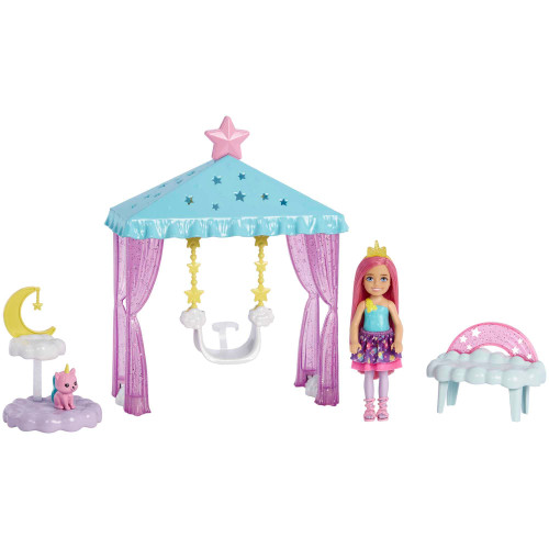 Barbie Dreamtopia Chelsea Small Doll and Accessories, Playset with Gazebo Swing, Kitten and More Barbie Dreamtopia Chelsea Small Doll and Accessories, Playset with Gazebo Swing, Kitten and More