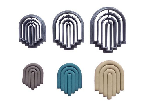 Jinnyous Jewellery Rainbow Arch Style5 Polymer Clay Cutter Cookie Cutter Set of 3