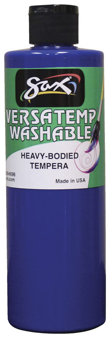 Sax Washable Versatemp Heavy Bodied Tempera Paint, Primary Blue, 1 Pint