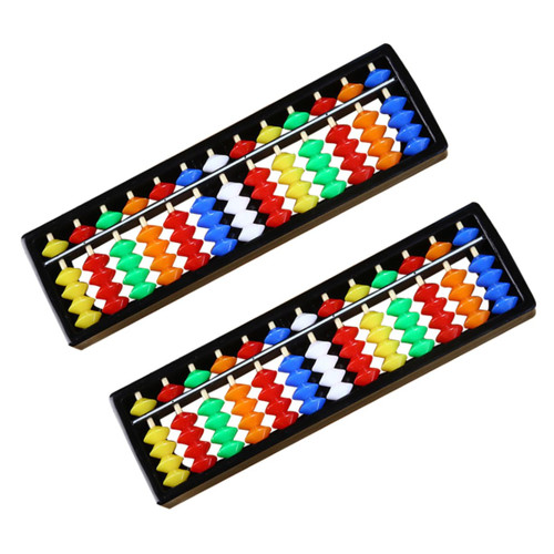 SKISUNO 2pcs Children's Abacus Abacus 13 Column Math Abacus Counting Teaching Aid 13 Digits Rods Abacus Toys for Kids Framing Tools Kidcraft Playset Kid Tools Solo Abs Student Colorful