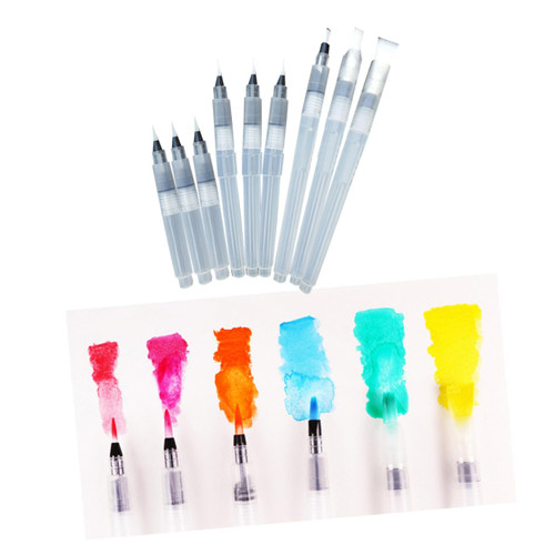 COHEALI 9pcs Fuzzy Pen Drawing Brush Calligraphy Brush Painting Water Soluble Pencils Water Coloring Brush Pen Calligraphy Pen Ink Pen Watercolor Painting Markers Set Student Pilot
