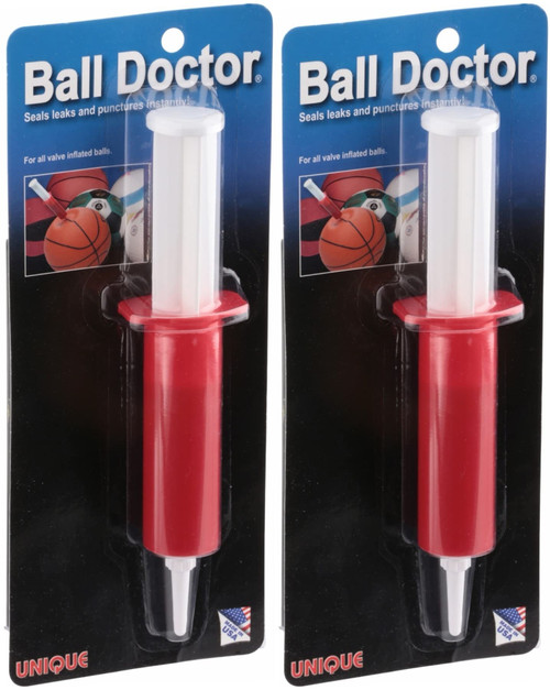 Unique Sports Ball Doctor Seals Leaks and Punctures, 1 oz Syringe (Pack of 2)