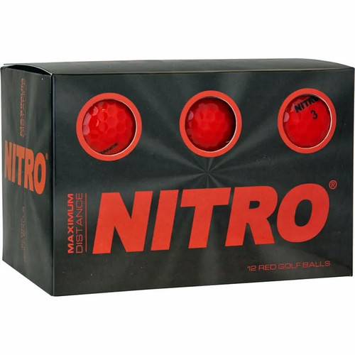 Nitro Maximum Distance 12 Pack Red Golf Balls