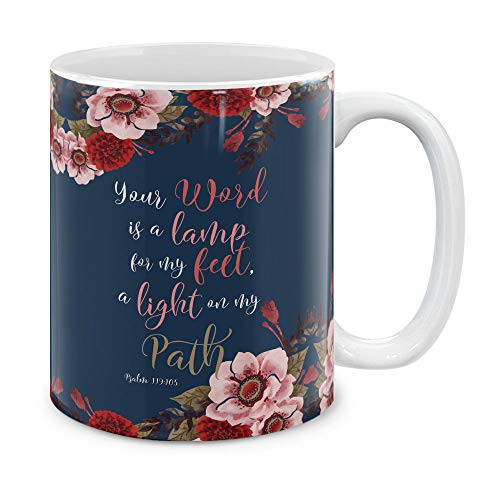MUGBREW Christian Bible Verses Psalm 119:105 Ceramic Coffee Gift Mug Tea Cup, 11 OZ