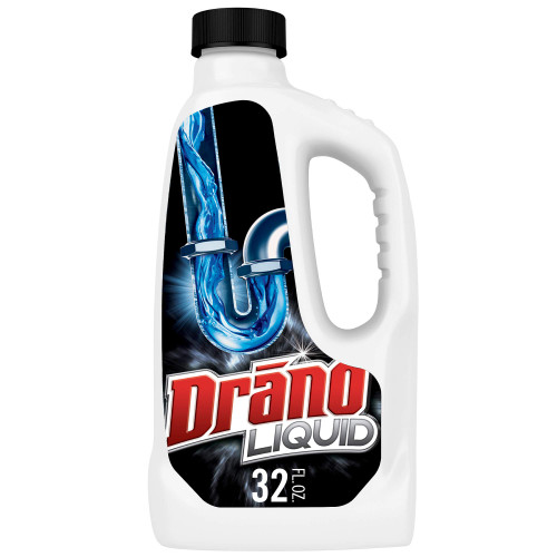 Drano Liquid Drain Clog Remover and Cleaner for Shower or Sink Drains Unclogs and Removes Hair Soap Scum Blockages, Multi, 32 Fl Oz