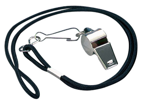 Markwort Nickel Plated Whistle and Black Lanyard Combo