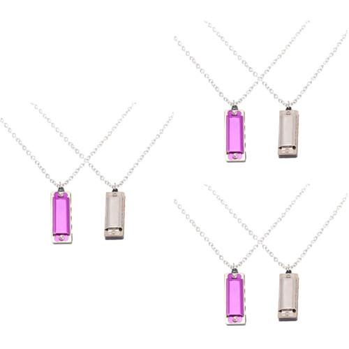 SUPVOX 6 Pcs ... Toys for Kids Kidcraft Playset Toy for Kids 4 Hole Harmonica Kids Harmonica Toy Harmonica Instrument Music Harmonica Toy Alloy Key Chain Child Necklace