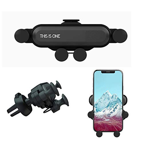 Car Mount Phone Holder, Gravity Air Vent Phone Mount Auto-Clamping Phone Holder Universal Car Phone Mount Compatible with iPhone Xs MAX/X/XR/8/7, Galaxy Note 9/S10 Plus/S9/S8/S7- Black