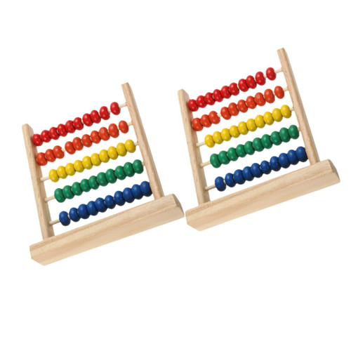 Abaodam 2pcs Wooden Arithmetic Abacus Educational Tools Early Education Supplies Students Abacus Calculating Tool Bamboo Puzzle Child Toy