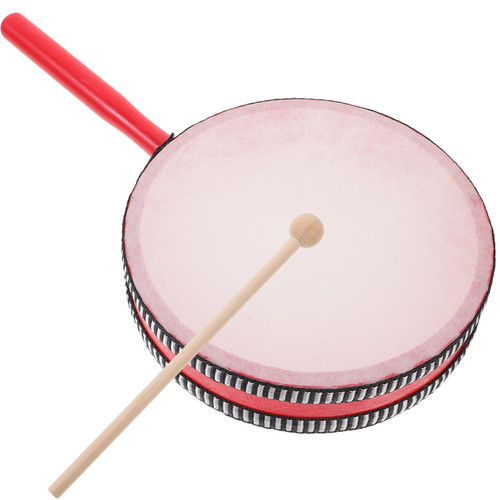 ibasenice 1 Set Hand Drum Toys Musical Instrument Percussion Drum Percussion Instruments Musical Instrument Supply Percussion Drum Toy Instruments for Kids Toddler Drum Baby Wooden Drumstick