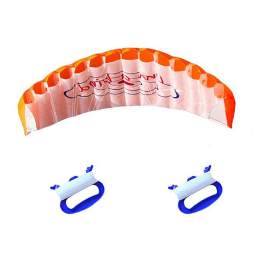 Kites Parafoil Kite Plaid Cloth Dual Line Surfing Parachute Beach Kite Outdoor Fun Toys Orange