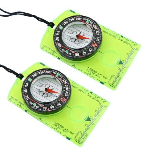 Orienteering Compass Camping Survival Compass Glow in The Dark Military Compass Survival Gearfor for Hiking, Camping,Backpacking, Outdoor Activities - Best Survival Gifts Pack of 2 (Style E)