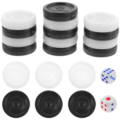 jojofuny Backgammon Pieces Checkers Replacement Checkers Board Game Pieces Playing Game Chips Plastic Black and White Board Game Table Chips for Checkers Game Supplies