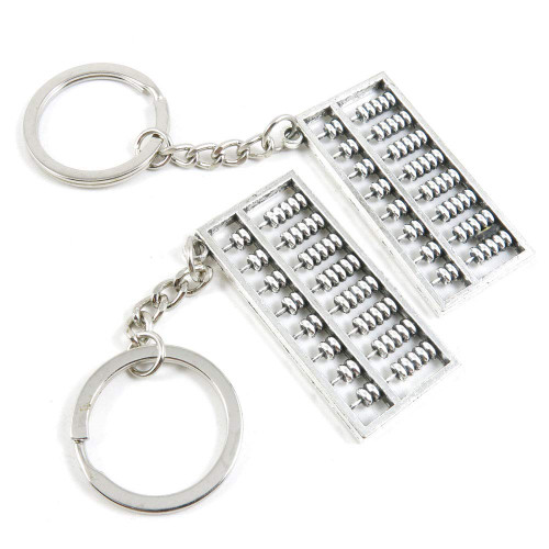 1 Item Metal Keychain Keyring Key Tags Chains Rings Jewelry Bag Charms Z7KW6 Chinese Abacus
