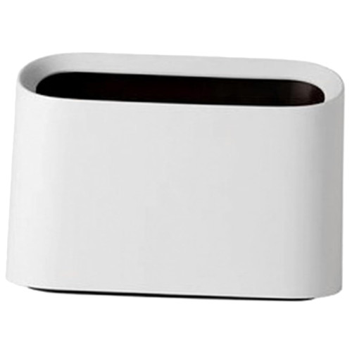 STOBAZA Desktop Trash Can Waste Basket for Office Countertop Trash Bin Office Waste Basket Mini Rubbish Bin Bins with Lids Tiny Garbage Can Mini Trash Bin Mini Trashcan White Oval Pp Table
