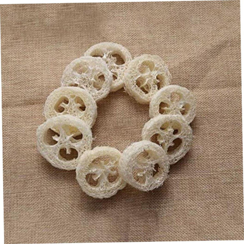Natural Loofah Slices, 50pcs Soap Making Loofah Sponges, Exfoliating Soaps Organic Luffa Cuts for andmade Loofa Soap Supplies