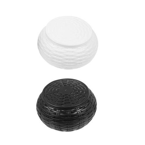 1 Pair Chess Box Round Container with Lid Buttons Mini Chess Board Go Game Stones Mini Containers Chess Stones Holders Circular Chess Jars Mini Box Plastic Simple White
