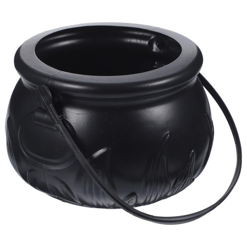 SEWACC Black Cauldron Kettle Plastic Witch Kettle St Patricks Cauldron Wizard Witch Cauldron Decoration Candy Kettle Bucket for Halloween Party Favor