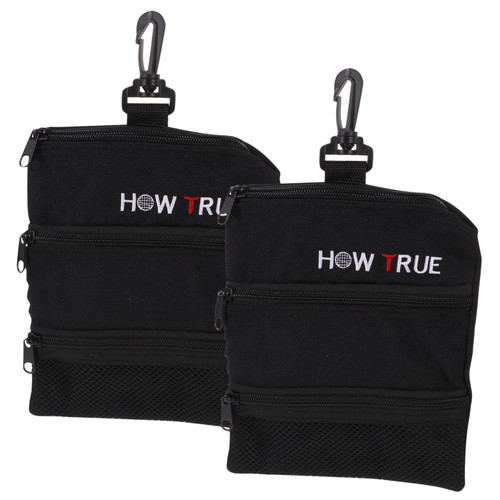 CLISPEED 2pcs Golf Ditty Bag Golf Tee Pouch Tennis Balls Pouch Golf Balls Mesh Bag Golf Balls Kit Tee Bag Pouch Multi Pocket Bag Golf Bag Holder Valuables Pouch Braces Kit Packet Zipper