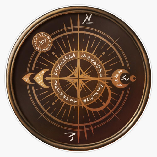 Magnet The Northern Coast - Fantasy Compass and Map - Vinyl Decal Magnetic Sticker 5"