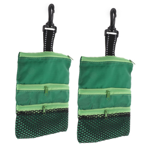 Amosfun 2pcs Golf Storage Bag Valuables Pouch Golf Bag Holder Zipper Golf Tee Bag Tote Bag Zipper Tennis Balls Pouch Golf Balls Mesh Bag Golf Zippered Pocket Multiple Pockets to Serve