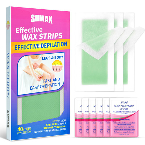 SUMAX Face Wax Strips, Facial Hair Removal for Women Wax Strips Bikini Wax Strips for Brazilian Waxing Strips for Body, Bikini, Upper Lip, Legs, Underarms SUMAX Face Wax Strips, Facial Hair Removal for Women Wax Strips Bikini Wax Strips for Brazilian Waxing Strips for Body, Bikini, Upper Lip, Legs, Underarms