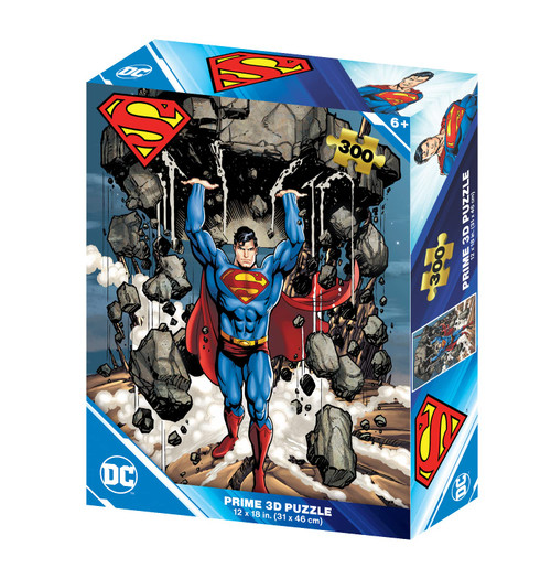 Prime 3D Redstring Lenticular Puzzle-DC Comics Superman Mountain 300 Pieces (3D Effect), Multicoloured Prime 3D Redstring Lenticular Puzzle-DC Comics Superman Mountain 300 Pieces (3D Effect), Multicoloured