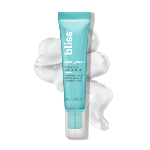 Bliss Clear Genius Acne Spot Treatment - 0.5 Fl Oz - Maximum Strength 2% Salicylic Acid Shrinks Blemishes - Clean - Vegan & Cruelty-Free