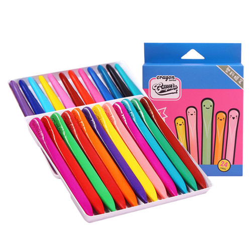 Abaodam Washable Crayons 24 Non Toxic Crayons Colorful Crayons Student Set Washable 24 Colors Crayons