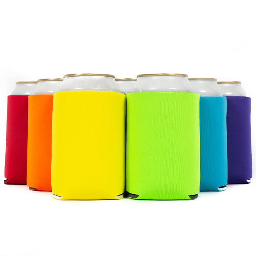 QualityPerfection Can Cooler Sleeve (6 Pack) Neoprene 12 Oz Collapsible Cooler Can Cover, Insulated Cans Coolies, 4mm Thick Beer Cover & Soda Can Holders, Blank Drinks Coolers (6 Multi)