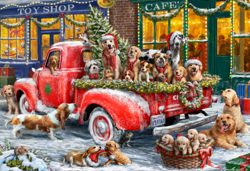 Vermont Christmas Company Canine Christmas Jigsaw Puzzle 100 Piece, Large Pieces Perfect for Kids and Seniors