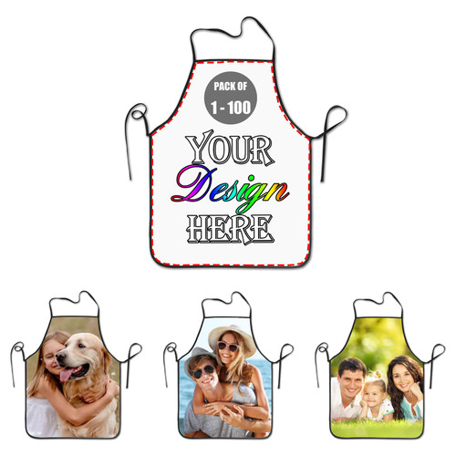 FJGLTEC Personalized Apron for Women Men Custom Design Your Own Image Text Logo Waterproof and Oilproof Cooking Aprons Customized Adjustable Bib Great Household Gifts for Chef Gardener