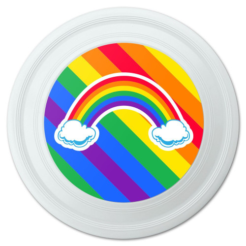 GRAPHICS & MORE Double Rainbow with Clouds Novelty 9" Flying Disc