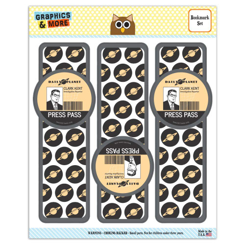 Superman Clark Kent Press Pass Set of 3 Glossy Laminated Bookmarks