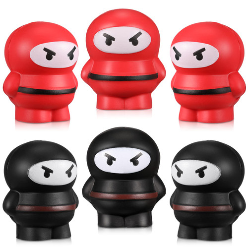 Sosation 6 Pieces Mini Ninja Warriors Fighters Figures Ninja Funny Ninja Stress Relief Balls Mini Ninja Party Favors Stress Toys for Ninja Teens Birthday Party Favors Supplies