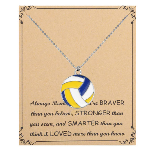 FUSTMW Volleyball Gifts Necklace Volleyball Player Gifts Volleyball Charm Necklace Volleyball Coach gifts for Volleyball Team Lover (Volleyball necklace)