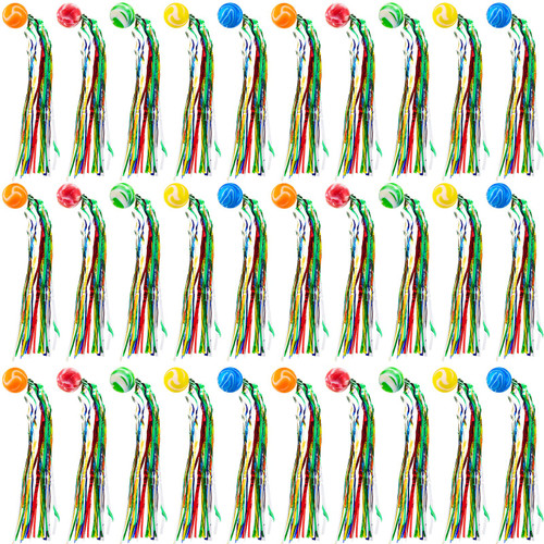 Hungdao Comet Balls Bouncy Balls Party Favors for Kids Toddler Large Rubber Bouncy Balls with Colorful Streamers Rainbow Party Favors Kid Classroom Return Gift(20 Pcs)