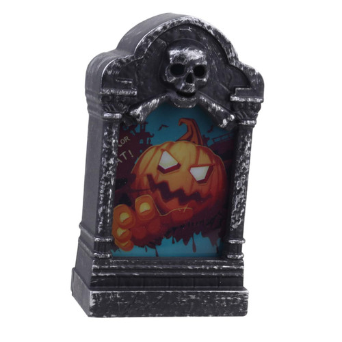 OSALADI 2pcs Lighted Tombstones Light up Tombstone Glitter Decor LED Lantern Halloween Candles Halloween Decor Resin Decorative Lamps Lamp Skeleton Pumpkin Halloween Decor Light Battery 3D