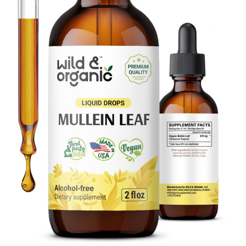Mullein Leaf Tincture - Lung Detox - Organic Mulein Drops for Lung Health - Lung Cleanse - Mullein Leaf Liquid Extract Supplement - Vegan, No Additives 2 fl oz