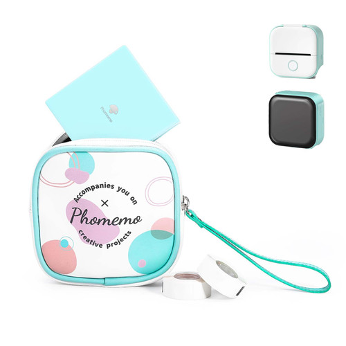 Phomemo Protective Carry Bag for M110/D30/P12/Q30S Label Maker and M02/M02S/M02 Pro/T02 Mini Photo Pocket Printer, Stores Wireless Thermal Printer and Self-Adhesive Paper. Waterproof and Fashion