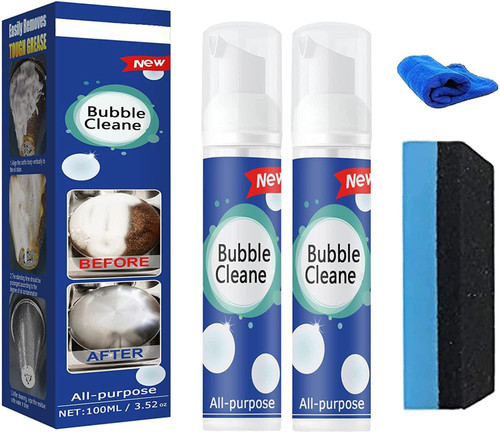 Foaming Heavy Oil Stain Cleaner - All Purpose Bubble Cleane Kitchen Deep Cleaning Spray, All-purpose Rinse-free Cleaning Spray, Stubborn Grease & Grime Remover Bubble Spray (2PCS*100ML) Foaming Heavy Oil Stain Cleaner - All Purpose Bubble Cleane Kitchen Deep Cleaning Spray, All-purpose Rinse-free Cleaning Spray, Stubborn Grease & Grime Remover Bubble Spray (2PCS*100ML)