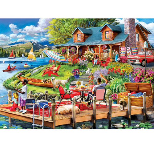 1000 Piece Puzzle for Adults - Summer Lake House - Jigsaw Puzzles