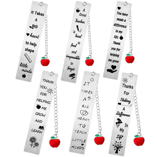 6PCs Teacher Bookmarks Teacher Appreciation Gifts Thank You Gifts for Teacher Appreciation Bookmarks Teacher Gifts Birthday Valentine's Day Graduation Gifts for Teachers
