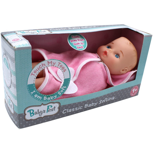 Baby's First Bathtime with Softina Pink Toy Doll, Lifelike Features, Machine Washable, for Ages 1+
