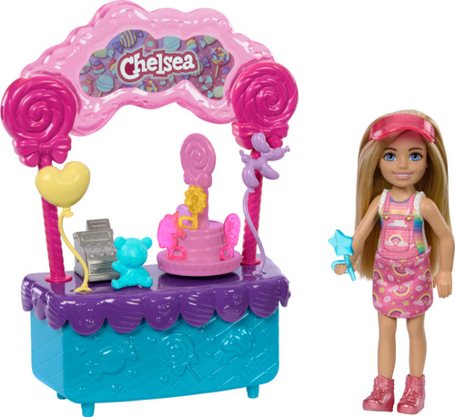 Barbie Chelsea Doll & Lollipop Stand Playset with Accessories, 10-Piece Toy Set from and Stacie to The Rescue Movie Barbie Chelsea Doll & Lollipop Stand Playset with Accessories, 10-Piece Toy Set from and Stacie to The Rescue Movie