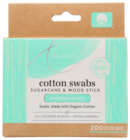 Daylogic, Sugarcane Organic Swabs, 200 Count