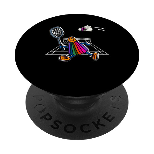 Funny Badminton Shuttlecock With Racket | Badminton Player PopSockets Swappable PopGrip
